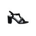 H&M Heels: Black Print Shoes - Women's Size 36 - Open Toe