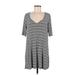 American Apparel Casual Dress: Gray Stripes Dresses - Women's Size Medium