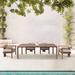 Loon Peak® Jakylin Rectangular 4 - Person 82" Long Outdoor Dining Set w/ Cushions Wood in Brown/White | 82 W x 36 D in | Wayfair