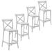 Casual Decore Milan Patio Counter Stool Plastic in White | Wayfair 0634240026065