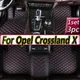 Tapis de sol de voiture en cuir pour Opel Crossland X tapis repose-pieds intérieur central