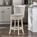 Andover Mills™ Leda Swivel Stool Wood/Upholstered in Gray/White | Counter Stool (24" Seat Height) | Wayfair 943E70C5425B4181A4E3C0BF9A310BDC