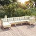 Latitude Run® Aswell 25" Wide Outdoor Patio Sofa w/ Cushions Wood in White/Brown | 24.6 H x 25 W x 25 D in | Wayfair