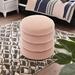 Wrought Studio™ White Round Ottoman For Home Velvet in Pink | 18.5 H x 17 W x 17 D in | Wayfair 41CE857445E54FACA0790D060056D237