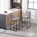 Latitude Run® Bar Stools Set Of 2 w/ Back, Upholstered Linen Fabric Kitchen Breakfast Bar Stools w/ Footrest Metal | Wayfair