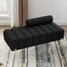 Everly Quinn Zhoro Faux Fur Bench Fur/Upholstered in Black | 24.4 H x 53.2 W x 24.4 D in | Wayfair 11DBFDA851AB4454A8417B3DB22124F5