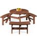 Highland Dunes Amany Round 35" Outdoor Picnic Table Wood in Brown | 27 H x 35 W x 35 D in | Wayfair 56E1D8509672477EA591D8D618BA09A6