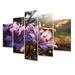Latitude Run® Violets Field At Sunrise III - Violets Metal Wall Art Set Metal in Indigo | 32 H x 60 W x 1 D in | Wayfair
