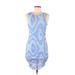 Shein Casual Dress - Bodycon High Neck Sleeveless: Blue Dresses - Women's Size Medium
