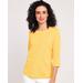 Blair Women's Essential Knit Three-Quarter Sleeve Tee - Yellow - XL - Womens