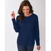 Blair Women's Essential Knit Three-Quarter Sleeve Tee - Blue - S - Misses