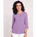 Blair Women's Essential Knit Three-Quarter Sleeve Tee - Purple - P2XL - Petite