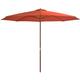 Helloshop26 - Parasol mobilier de jardin avec mât en bois 350 cm orange - Bois