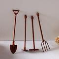 Xyer 4Pcs/Set Farming Tools Miniature Creative Decoration Ornaments Garden Shovel Hoe Pitchfork Model for Dollhouse