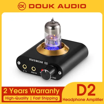 Douk Audio Ultra-kompaktes Vakuumventil, Röhren-Kopfhörerverstärker, Stereo-Vorverstärker für Heim-Desktop-Audiosystem Image