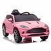 12V Kids Ride On Carï¼Œ4-Wheel Rideableï¼ŒRemote Control 2 Speeds LED Headlights MP3 Player Horn - Pink