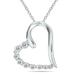 SZUL Women s 1/3 Carat TW Diamond Heart Journey Pendant in 10K White Gold (J-K-L Color I2-I3 Clarity)