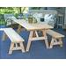 Red Cedar 32 Wide 5 Picnic Table with (2) 5 Benches