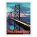 San Francisco - Golden Gate Bridge - Santa Fe Railroad - Vintage Railroad Travel Poster c.1955 - Fine Art Matte Paper Print (Unframed) 20x26in