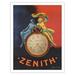 Zenith - Pocket Watch - Vintage Advertising Poster by Leonetto Cappiello c.1912 - Fine Art Matte Paper Print (Unframed) 20x26in