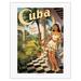 Cuba - Paradise of the Tropics - Vintage Travel Poster by Kerne Erickson - Fine Art Rolled Canvas Print 20in x 26in
