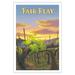 Fair Play Wineries - El Dorado County - California Vineyards Wine Country Art by Kerne Erickson - Fine Art Matte Paper Print (Unframed) 30x44in