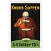 Knorr Soups (Suppen) - 3-4 Plates for 15 cents - Vintage Advertising Poster by Leonetto Cappiello c.1934 - Fine Art Matte Paper Print (Unframed) 30x44in