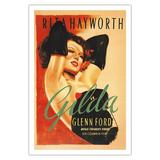 Gilda - Starring Rita Hayworth and Glenn Ford - Vintage Film Movie Poster c.1946 - Fine Art Matte Paper Print (Unframed) 30x44in