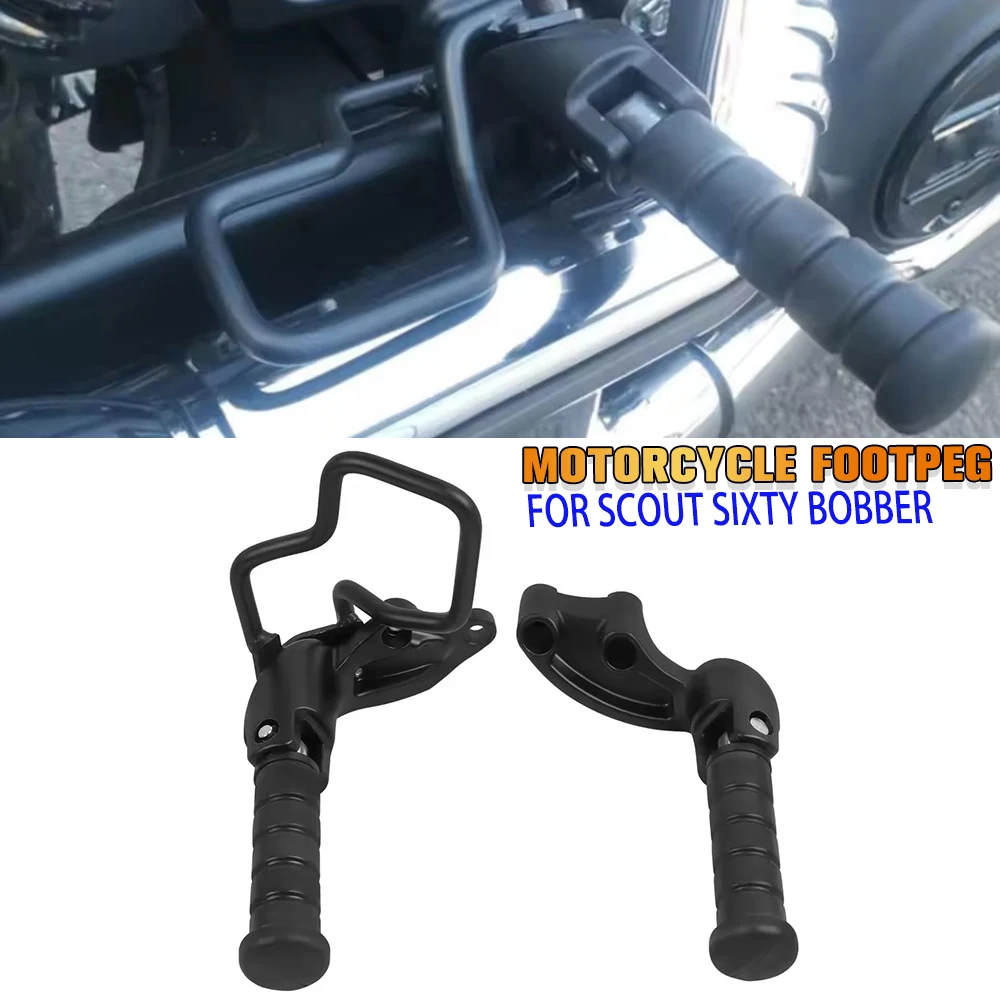 Motorrad Klappbare Hinten Passagier Fußrasten Fußstütze Montage Halterung Für Indian Scout 15-24 Scout Sixty 16-24 Scout Bobber 18-24 Image