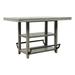 Scott Living Essex Wood Bar Table with Storage Shelf in Dove Gray