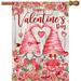 Valentines Day Garden Flag Valentine Garden Flag 12x18 Double Sided Happy Valentine s Day Gnomes with Love Heart Roses Burlap Vertical Yard Flag for Home Lawn Outdoor Decorations