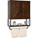 Wooden wall-mounted storage cabinet, 3-tier bathroom cabinet, dark walnut - 7.09"D x 19.29"W x 25.98"H