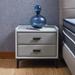 Modern PU Leather Nightstand/End Table/Bedside Cabinet with 2 Drawers for Living Room/Bedroom