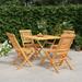 vidaXL Patio Dining Set Table and Chair Furniture 5 Piece Solid Wood Teak