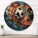 Designart "Soccer Ball Kaleidoscope I" Sports Oversized Wood Wall Clock