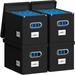 Hanging File Box with Lid(Black-4 Pack)