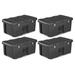 Sterilite 16 Gal Plastic Footlocker Container with Wheels, Flat Gray (4 Pack) - (L x W x H): 31.25 x 17.60 x 13.70 inches