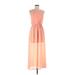 Double Zero Casual Dress Scoop Neck Sleeveless: Orange Dresses - Women's Size Small