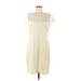 Calvin Klein Casual Dress: White Grid Dresses - Women's Size 8