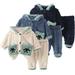 Godderr Baby Toddler Fuzzy Fleece Pajamas Sets for Boys Girls Winter Long Sleeve Sleepwear with Pockets Kids 2 Pieces Thickened Dinosaurs Outfits Set