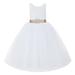 Ekidsbridal White V-Back Lace Tutu Flower Girl Dresses for Wedding Ceremony Mini Bridal Gown 212R3 7