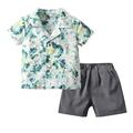 Toddler Kids Baby Boy Floral Short Sleeve Button Down Shirt Casual Shorts Pants Set Summer Outfits Clothes Youth Sweatsuits Boys Set Boys Baby Boy Outfit Baby Going Home Outfit Boy 6 Month Boy Outfits