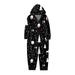 Tosmy Kids Children Christmas Sets Black Christmas Tree Print Hooded Zipper Jumpsuit Family Outfits For Holiday Party