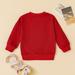 eczipvz Baby Girl Clothes Children s Kids Toddler Christmas Letters Long Sleeve Sweartershirt Christmas Top Shirt Kids Long (Red 18-24 Months)