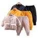 KYAIGUO Toddler Infant 2PCS Winter Pajamas Pjs Set Winter Fleece Plush Sleepwear Baby Puffer Long-Sleeved Loungewear Set for Boy Girl
