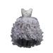 Fimkaul Girls Dresses Children Spring Summer Tulle Sequins Glitter For Performance Children Formal Clothes Cute Bow For Christmas Party Princess Dress Baby Clothes Grey