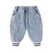 HIBRO Boys Medium Children Toddler Kids Baby Boys Girls Patchwork Striped Jeans Pants Trousers Outfits Clothes