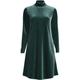 Knit Velvet Polo Neck Dress, Women, size: 14-16, regular, Green, Poly-blend, by Lands' End