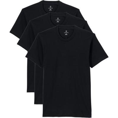 Crew Neck T-shirt - 3-pack, Men, size: 46-48, regular, Black, Cotton, by Lands' End