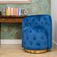 Blue Velvet Swivel Tub Chair Accent Chair Upholstered Single Sofa Accent Chair - blue
